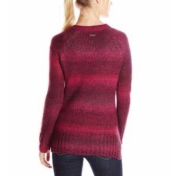 Prana Leisel Plum Gradient Striped Pink Cable Knit Long Sleeve Sweater - Picture 8 of 10
